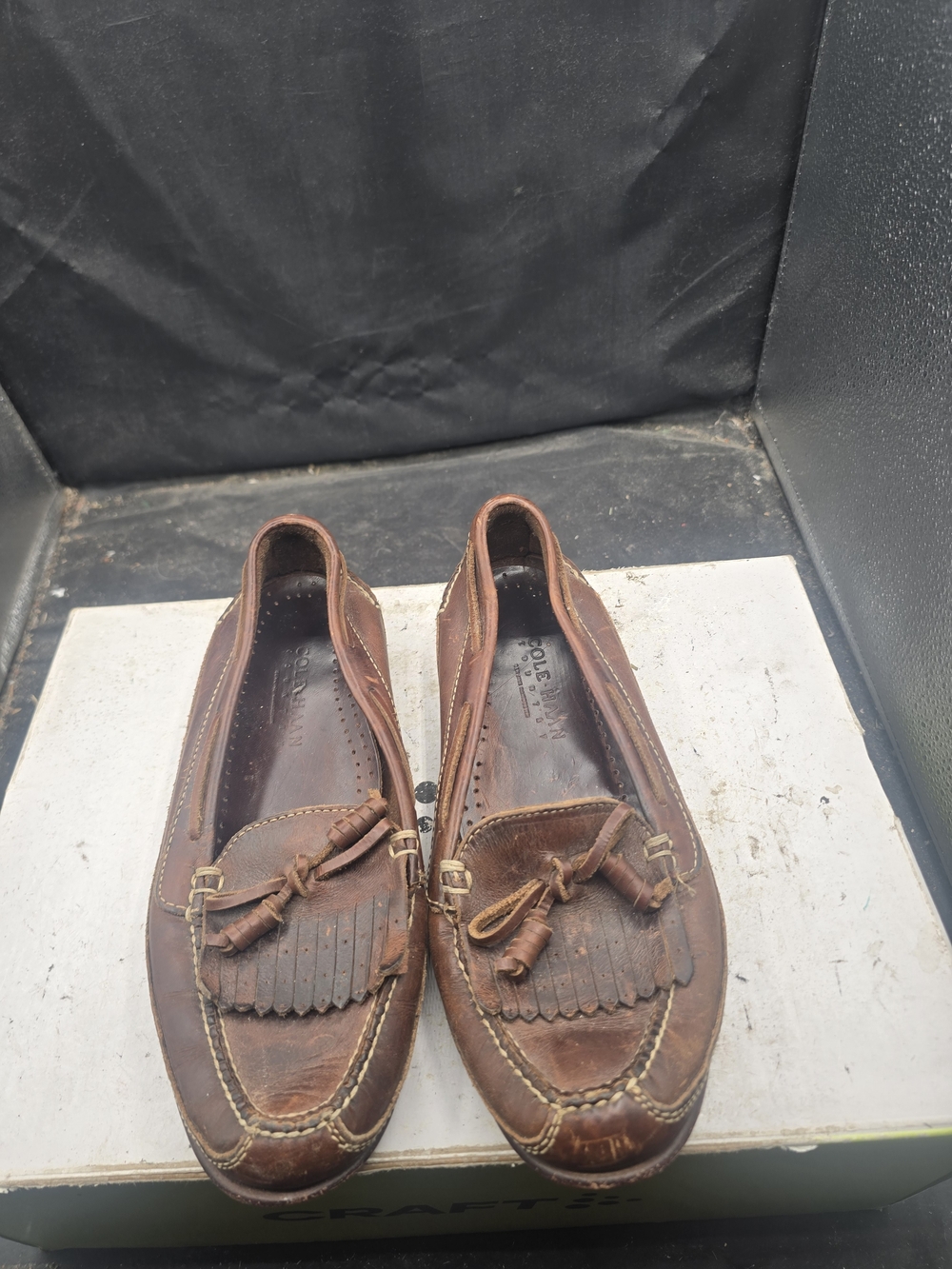 Cole Haan Men's Brown Leather Tassel Moccasins